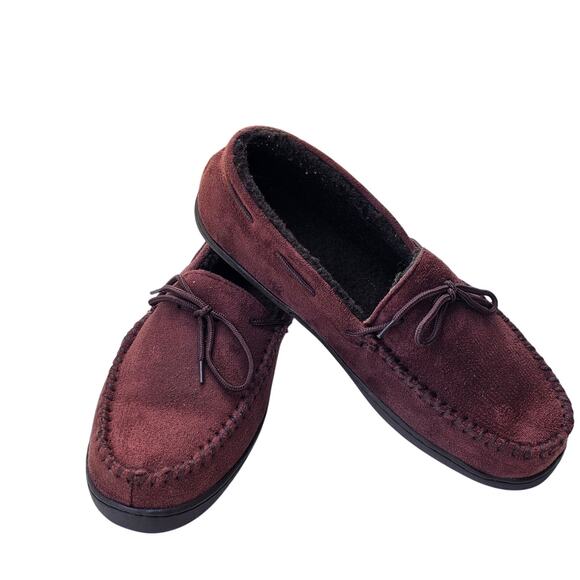 Suede Moccasin Slippers Snowy Creek Men's  Size 12 Brown - Picture 1 of 5